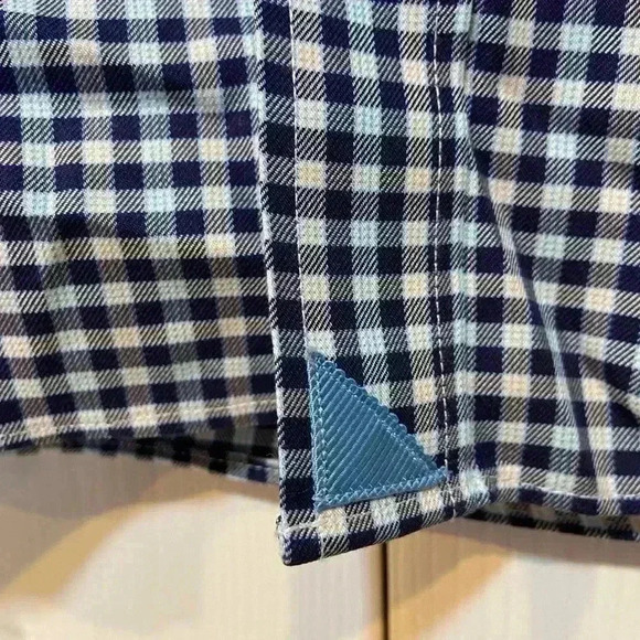 UNTUCKit Men’s Gingham Blue/Brown Long Sleeve‎ Dress Shirt- Small - NWOT - Picture 3 of 6